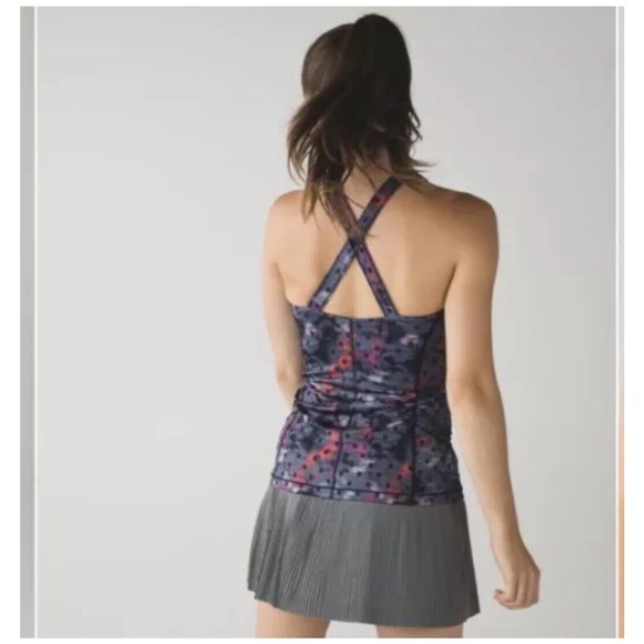 Lululemon Kanto Catch Me Tank Top Polka Dot Size 4 Windy Blooms Regal Plum Soft - Picture 3 of 10